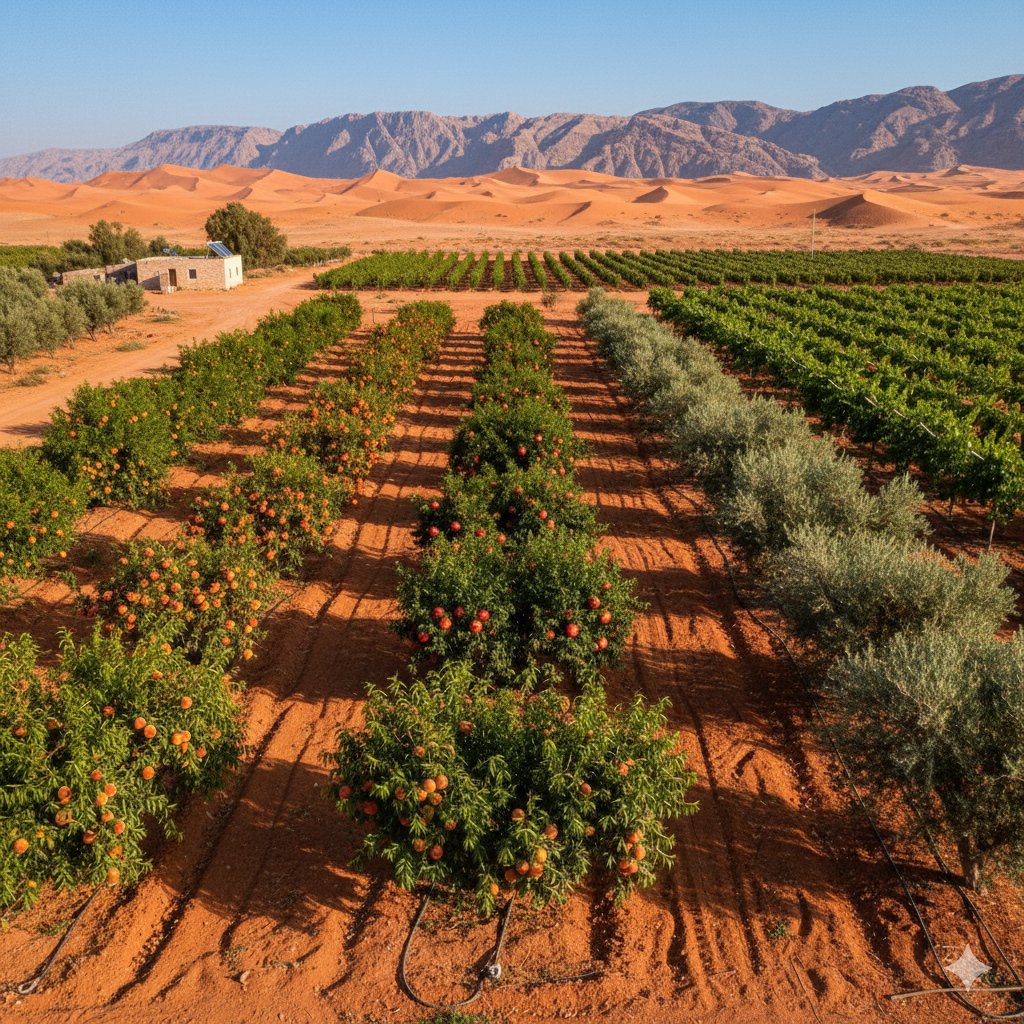 Lush green agricultural fields